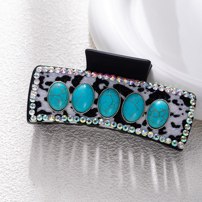 Wholesale Bohemian turquoise western style clip leather clip